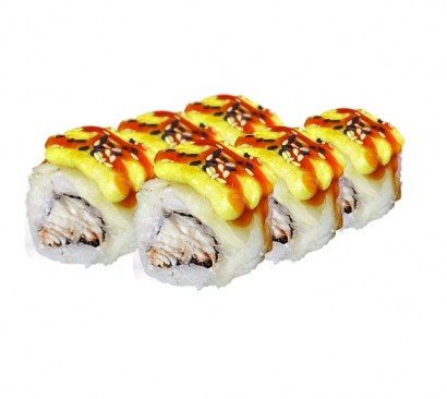 Запеченный ролл с Угрём и гребешком